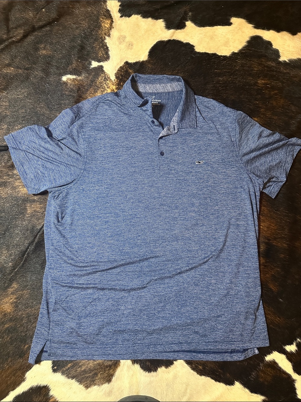 Vineyard Vines Performance Polo, Men's 2XL Blue White Striped Polyester Spandex - Picture 2 of 13